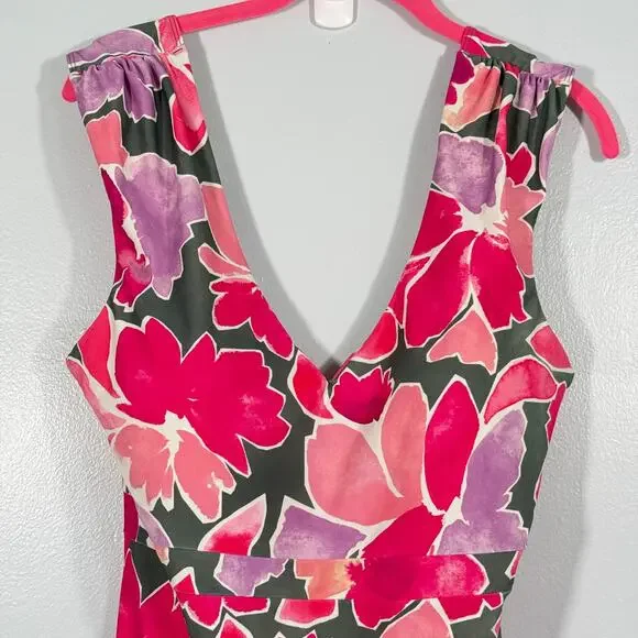 Summersalt 16 The Ruched Backflip Watercolor Petal Olive & Spritz Tummy Control - Picture 2 of 6